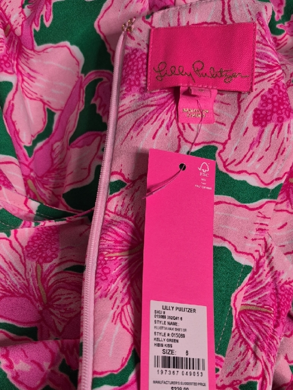 Lilly Pulitzer Pink & Green Floral Maxi Dress - Picture 9 of 11